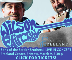 WILSON FAIRCHILD IN CONCERT AT FREELAND, CLICK FOR TICKETS!